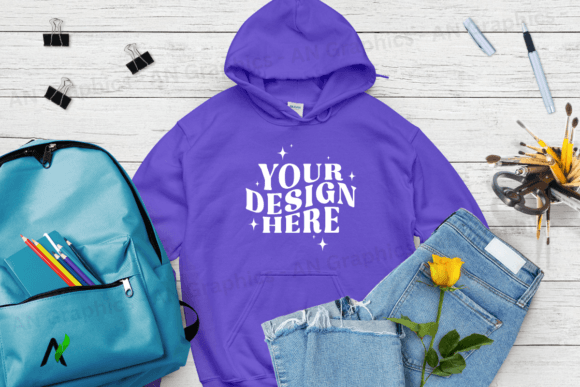 Back to School Gildan 18500 Mockup - 025 and Hoodie Mockup Digital Download