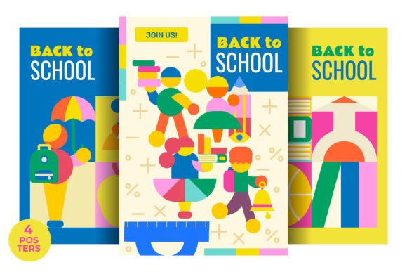 Strategic Use of 4 Back to School Posters for Branding, Communication, and Creativity